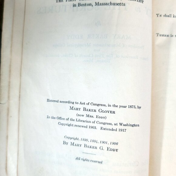 Science and Health with Key to the Scriptures by Mary Baker Eddy 1917 - Picture 6 of 6